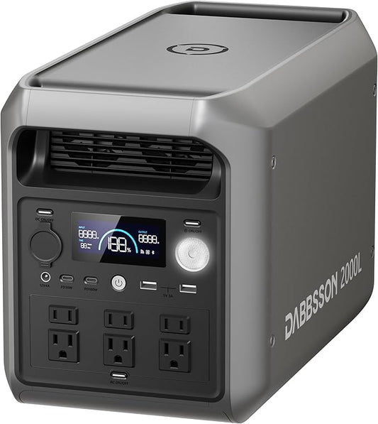 DABBSSON 2048Wh Portable Power Station, Safe Semi-Solid LiFePO4, 3300W Power by Dabbsson