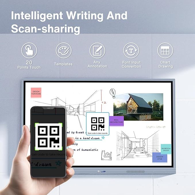 JYXCN Smart Board Collaboration Hub, Dual System, Electronic Smartboard - Image 6
