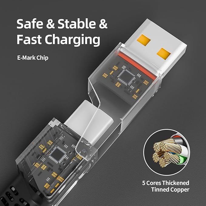 4 in 1 Charging Cable Fast Charging 65W, USB C Cable 4-in-1 USB Multi Charging - Image 3