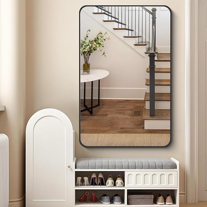 FORBATH Black Bathroom Mirror, Rectangular Vanity Mirror 30 x 48 Inch Wall - Image 3