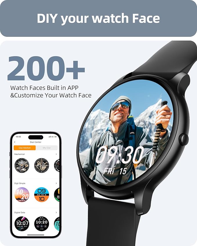 Parsonver Smart Watch for Men Women, HD Screen Fitness Tracker IP68 Waterproof - Image 6