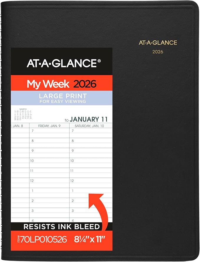 AT-A-GLANCE 2026 Appointment Book Planner, 8-1/4" x 11", Easy Viewing Large by AT-A-GLANCE