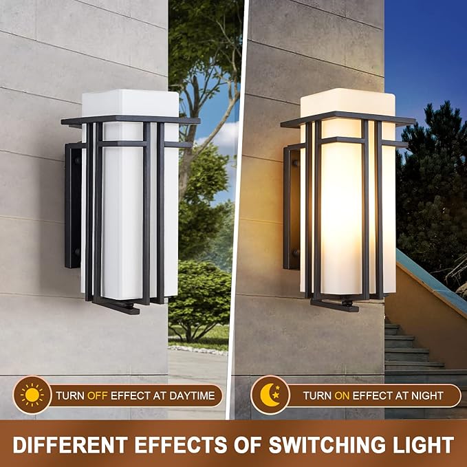 EERU Outdoor Porch Light Wall Mounted Waterproof Wall Lantern Exterior Light - Image 5