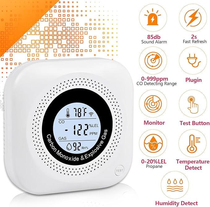 Carbon Monoxide Detectors, Portable Carbon Monoxide Detector, Plug in Wall - Image 4