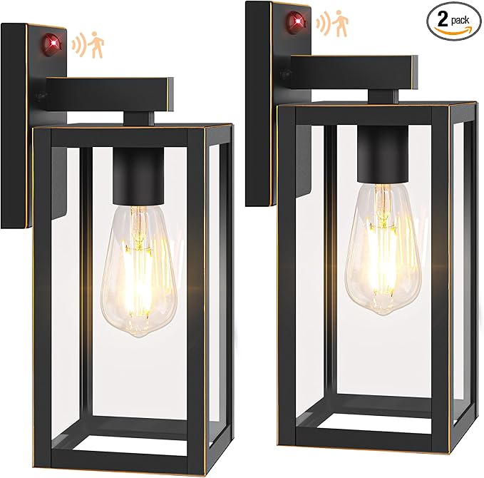 2-Pack Upgraded Motion Sensor Outdoor Wall Lights, Dusk to Dawn Porch Lights by BringYouBrightFuture