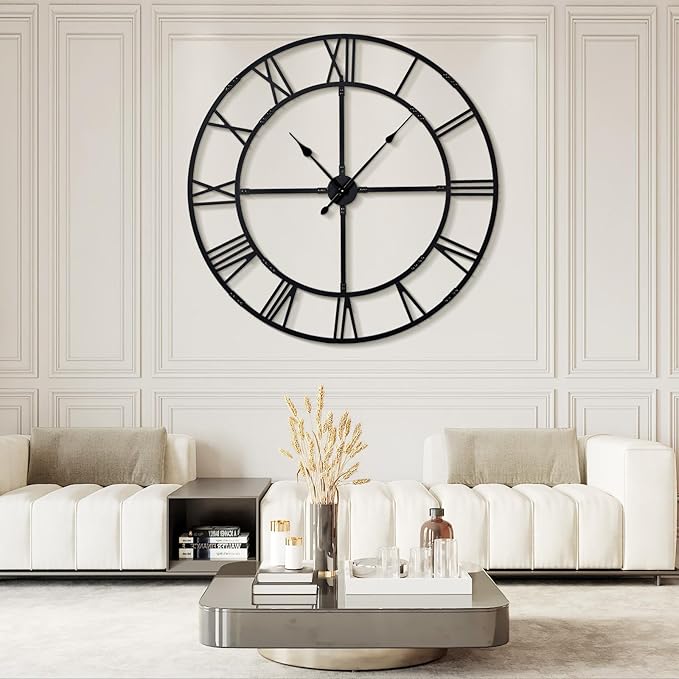 Ohweog Large Wall Clock for Living Room Decor – 60 Inch Silent Non-Ticking by WallClockDecor
