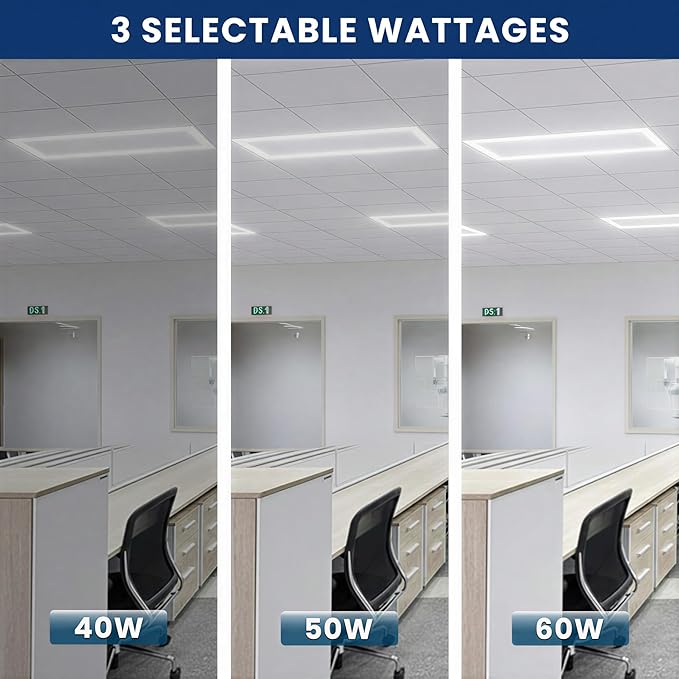 2x4 LED Flat Panel light, Edge-lit Frame Selectable 40W/50W/60W & CCT - Image 4