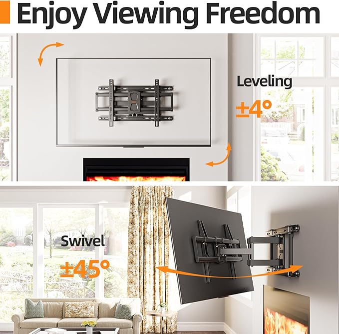 IWORKBORAD 42-86 '' Full Motion TV Wall Mount 24 Inch Studs, Heavy Duty TV - Image 4