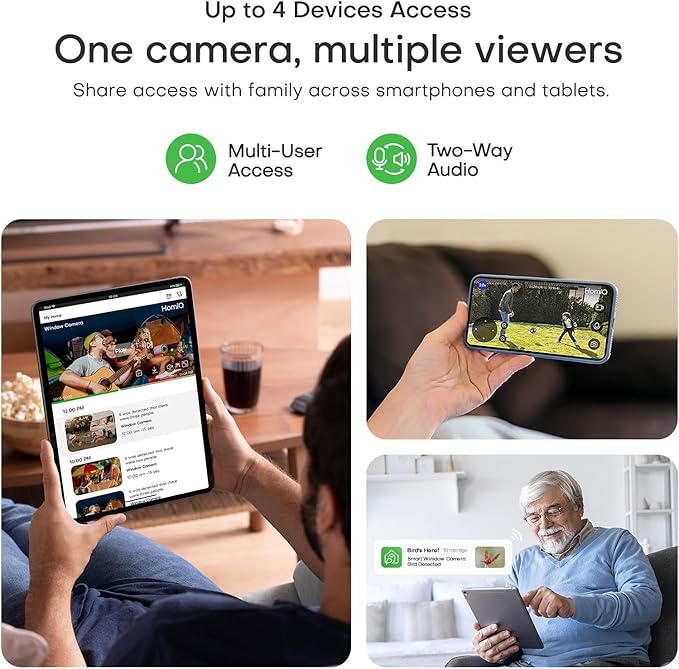 HomiQ 3MP 2K Window Camera for Home Security, 5Ghz & 2.4Ghz WiFi Human - Image 8