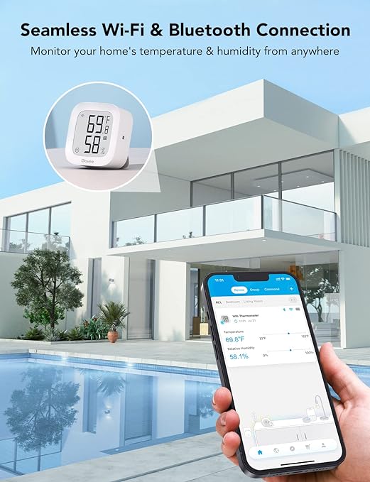 Govee WiFi Thermometer Hygrometer H5103, Indoor Bluetooth Temperature Humidity - Image 2
