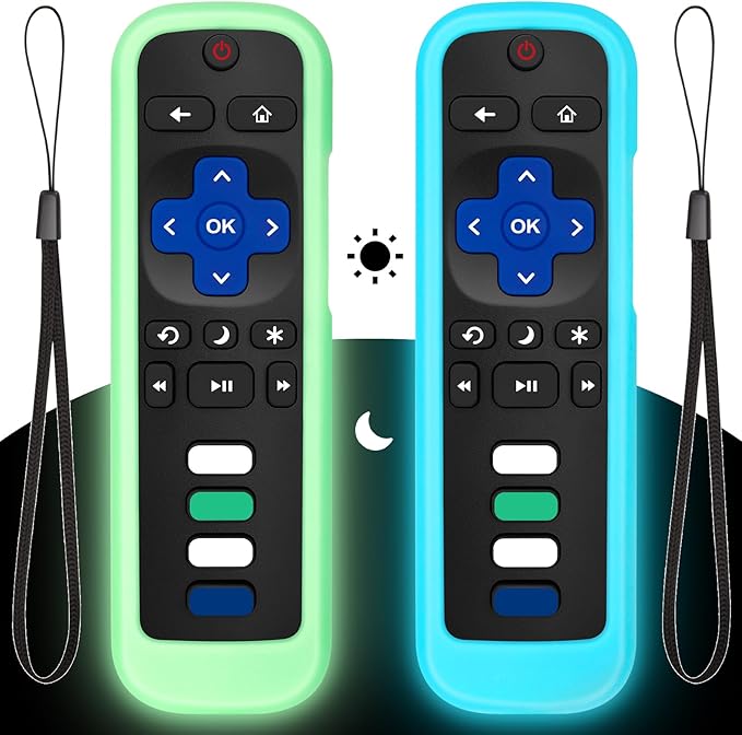 Cover-Case-for-Roku-Remote, Glow-in-The-Dark Silicone Protective Sleeve Skin by LOUTOC
