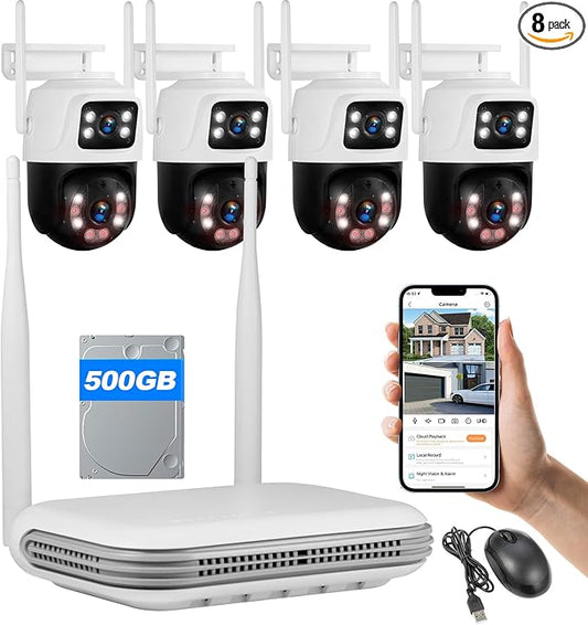 Fuers Wireless WiFi Security Camera System, 8CH HD NVR Kit, Night Vision by Fuers