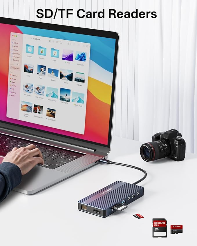 USB C Hub 14-1 USB C Docking Station Dual Monitor, - Image 8