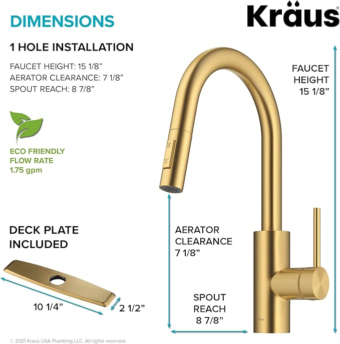 KRAUS Oletto Single Handle Pull Down Kitchen Faucet - Image 4