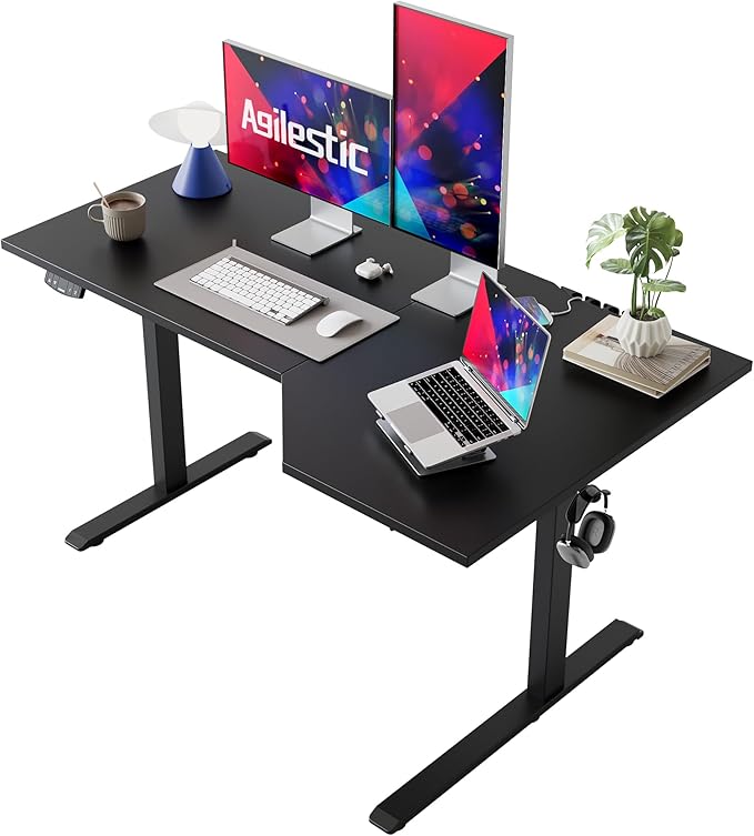 Agilestic Electric Standing Desk, L-Shaped 55 Inches Height Adjustable Desk by Agilestic