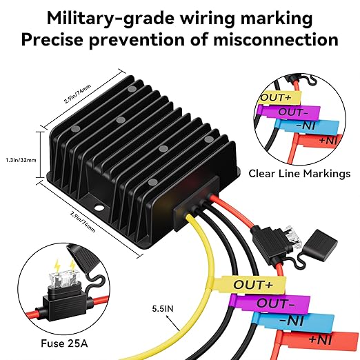 36V 48V to 12V 20A Step Down Converter-Golf Cart Voltage Reducer - Image 4