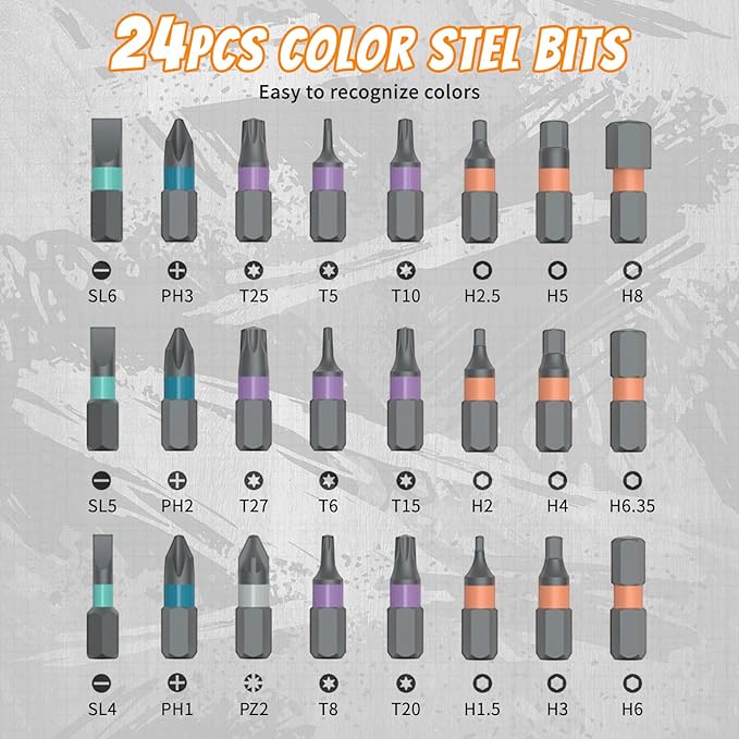 24 in 1 Magnetic Screwdriver Set, Upgrade DIY Ratchet Screwdriver Set - Image 5