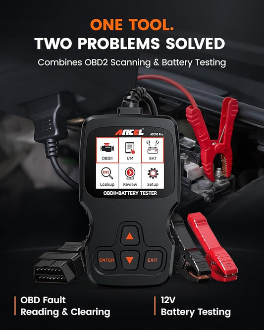 ANCEL AD310 Pro 2-in-1 OBD2 Scanner & Car Battery Tester, Diagnostic Tool - Image 2