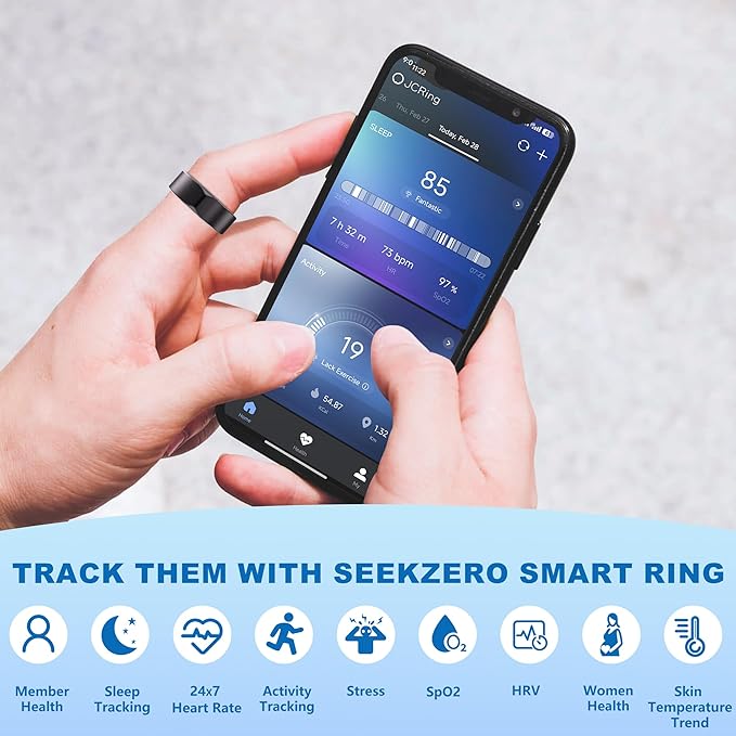 SEEKZERO Smart Ring for Women Men, Titanium Fitness Ring - Image 3