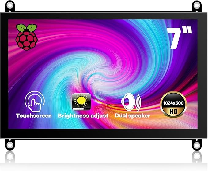 HAMTYSAN 7 Inch Raspberry Pi Screen Touchscreen Monitor 1024x600 Small HDMI by HAMTYSAN