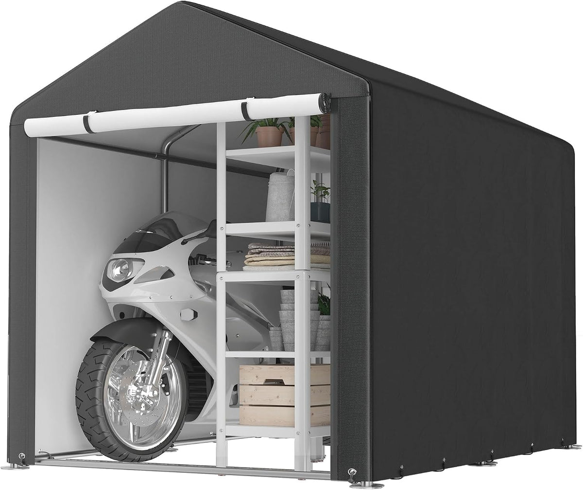 outsunny 5.2 x 7.2 ft portable storage shed, main product view