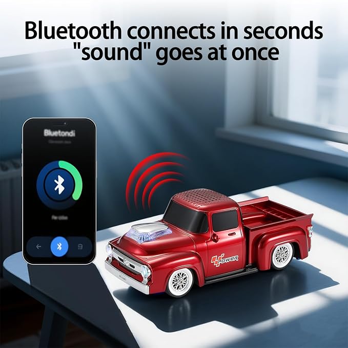WSTER WS-538 Retro Pickup Truck Bluetooth Replica Speaker – Portable Wireless - Image 3