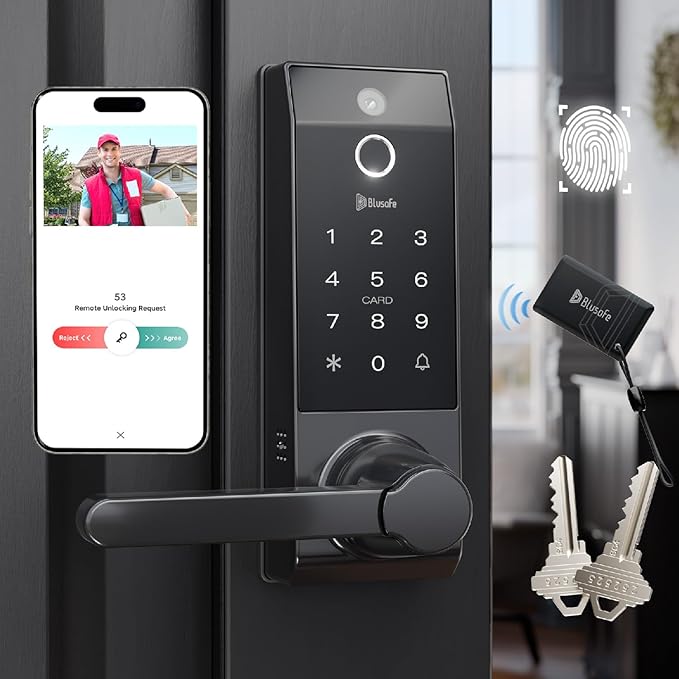 Smart Lock Ring Doorbell Fingerprint Deadbolt by Blusafe