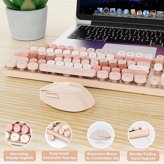 Wireless Keyboard and Mouse, Full-Size Typewriter Keyboard - Image 5
