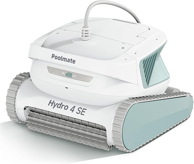 Hydro 4SE Robotic Pool Cleaner, S-Shaped Path/Auto Wall/Waterline Cleaning by Poolmate