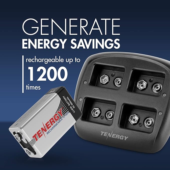 Tenergy TN294 4-Bay 9V Li-ion Battery Charger + 4pcs 9V 600mAh Li-ion - Image 3