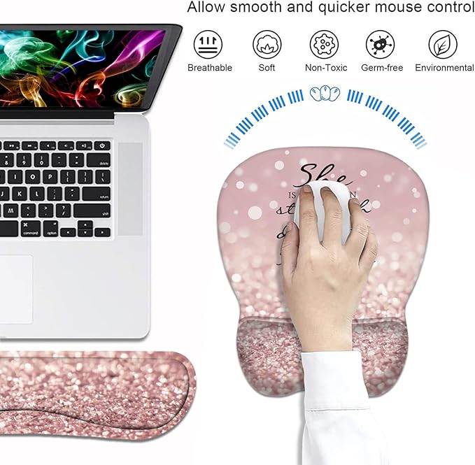 ERWYTYIOI Ergonomic Mouse Pad Wrist Support and Keyboard Wrist Rest Set - Image 3