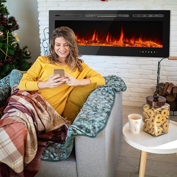 CharaVector Electric Fireplaces Recessed Wall Mounted Fireplace Insert 50 Inch - Image 2