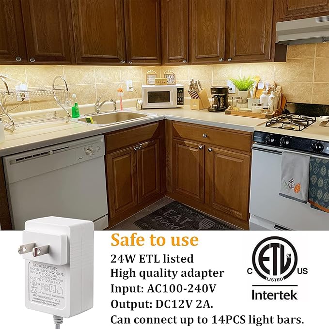 WOBANE Under Cabinet Lighting Kit, RF Remote, Hidden Super Bright Daylight - Image 5