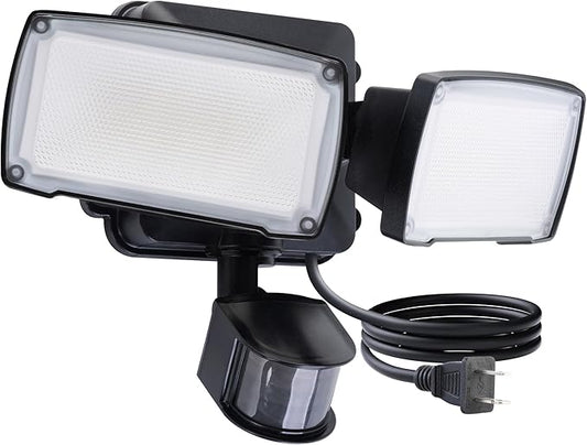 LUTEC 21W Plug in Motion Sensor Light Outdoor, Flood Lights Outdoor Motion by LUTEC