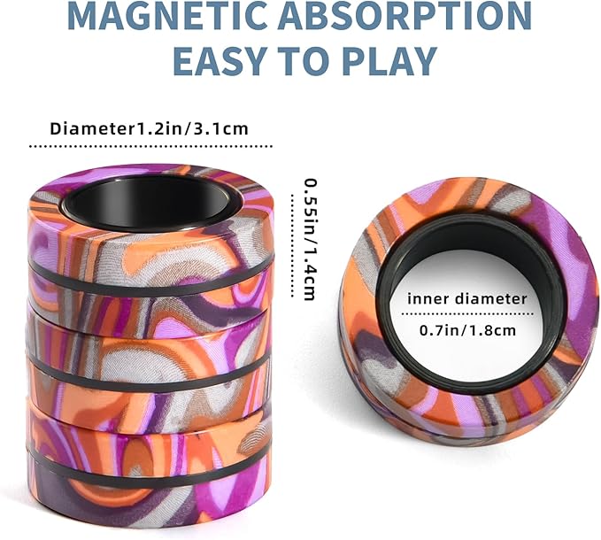 Halloween Magnetic Rings for Adults and Kids, Fidget Spinner Rings Toys for - Image 2