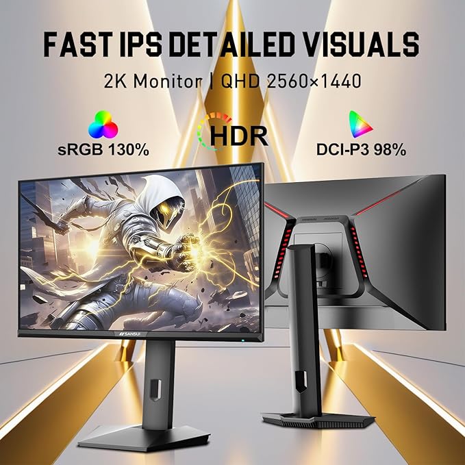 SANSUI 24.5 Inch QHD Gaming Monitor 300Hz, 1ms Fast IPS Computer Monitor - Image 7