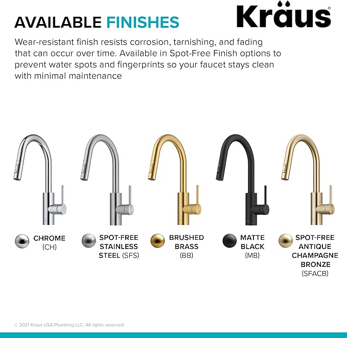 Kraus Oletto Spot Free Stainless Steel Dual Function Kitchen Faucets - Image 13