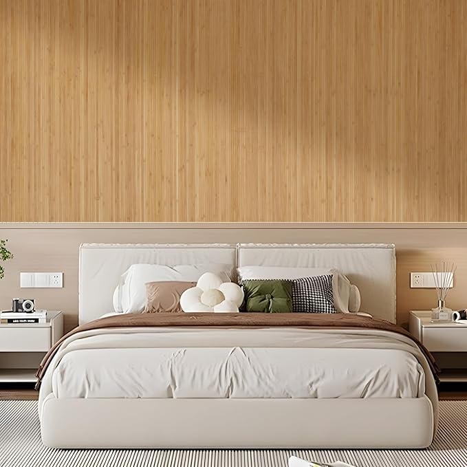 OUZUGIE 1 Pack 96x48 Inch Natural Bamboo Wall Panel – Twinned Carbides Pole - Image 8