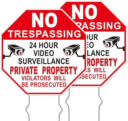 GXGGUS NO Trespassing Signs Private Property Video Surveillance Sign, by YourRulesYourRevelry