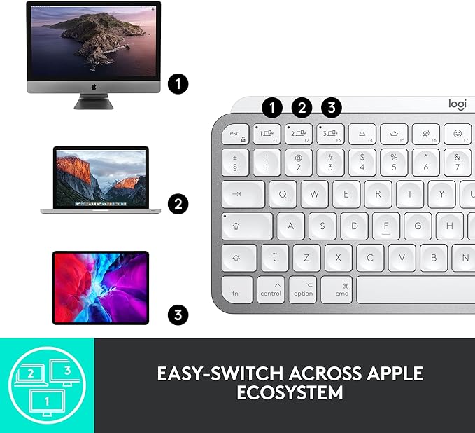 Logitech MX Keys Mini for Mac Minimalist Wireless Keyboard, Backlit Keys - Image 9