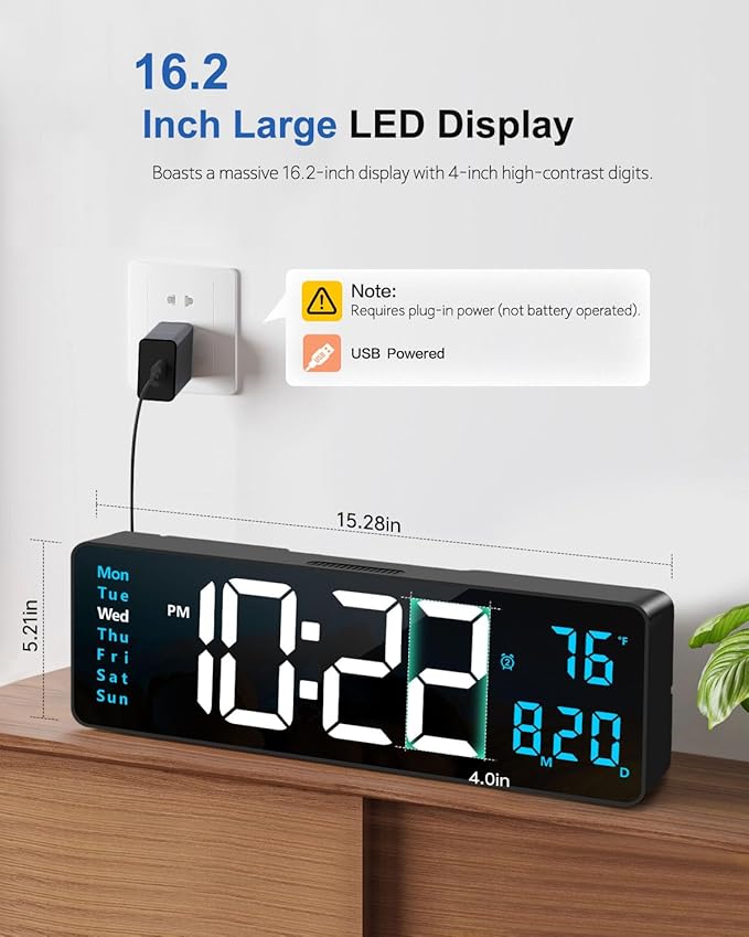 Digital Wall Clock, Wall Clock - Image 2