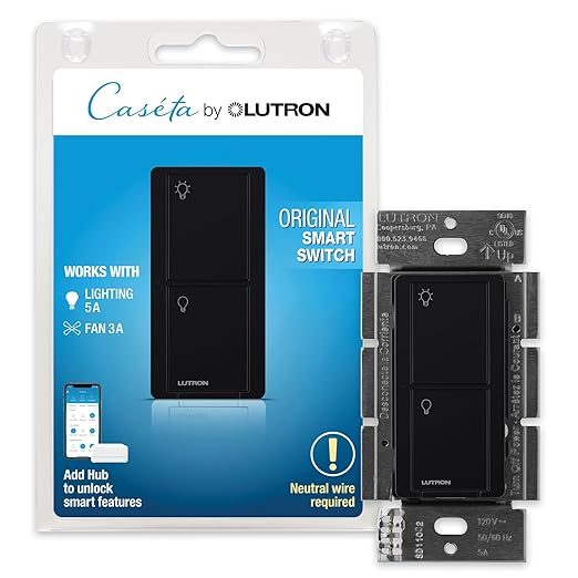 Lutron Caseta Original Smart Light Switch, by Lutron
