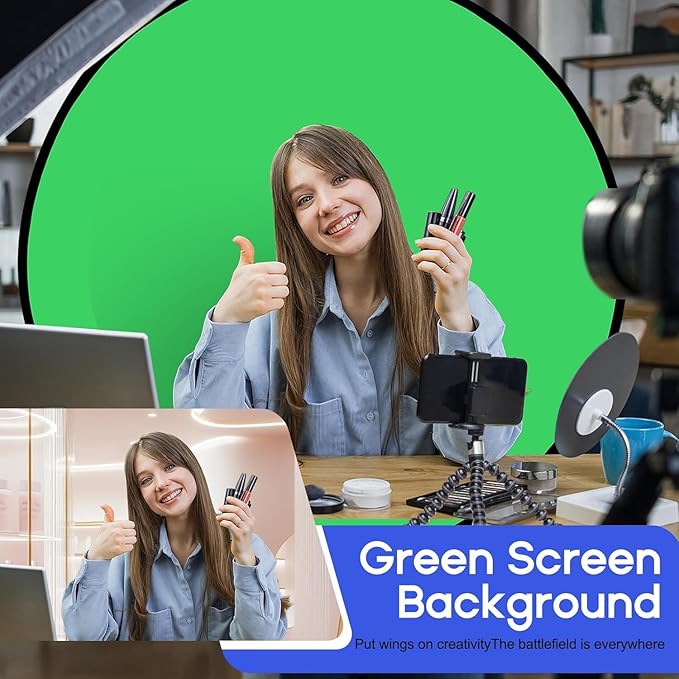 Portable Green Screen Chair, 57 in Greenscreen Backdrop - Image 7