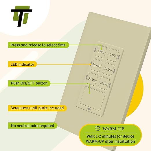 TG 30-Minute Countdown Timer Switch, 1-5-10-15-20-30 Min, - Image 5