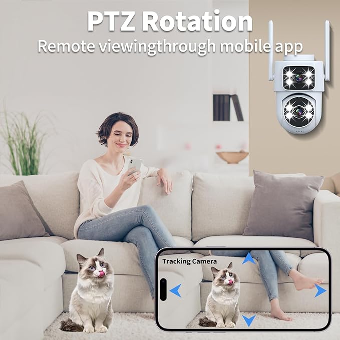DZCCTVIPC Dual-Lens 2K Smart Indoor/Outdoor Security Camera, 5GHz Wi-Fi - Image 7