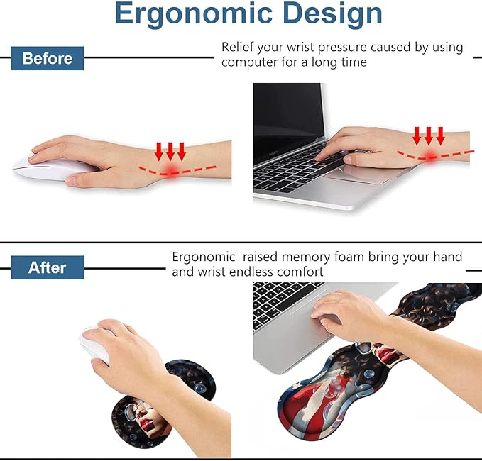 Ergonomic Keyboard Wrist Rest & Mouse Pad Wrist Rest Set, Large XXL Gaming Desk - Image 3