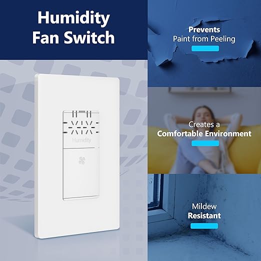 LIDER No Neutral Wire Required Humidity Sensor Switch, Automatic Humidity - Image 8