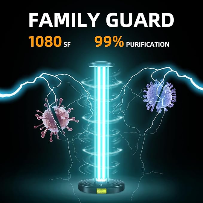 JTAPURE 100W UV Light with Ozone, 3-Gear Timer & Remote Control, Home - Image 6