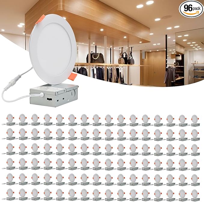 MKUJOO 96 Pack 4 Inch Ultra-Thin LED Recessed Ceiling Light by MKUJOO