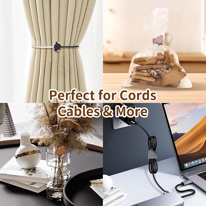 SOLIDATOR Playful Bird Magnetic Cable Ties – 24 Pack, Reusable Silicone Cord - Image 3